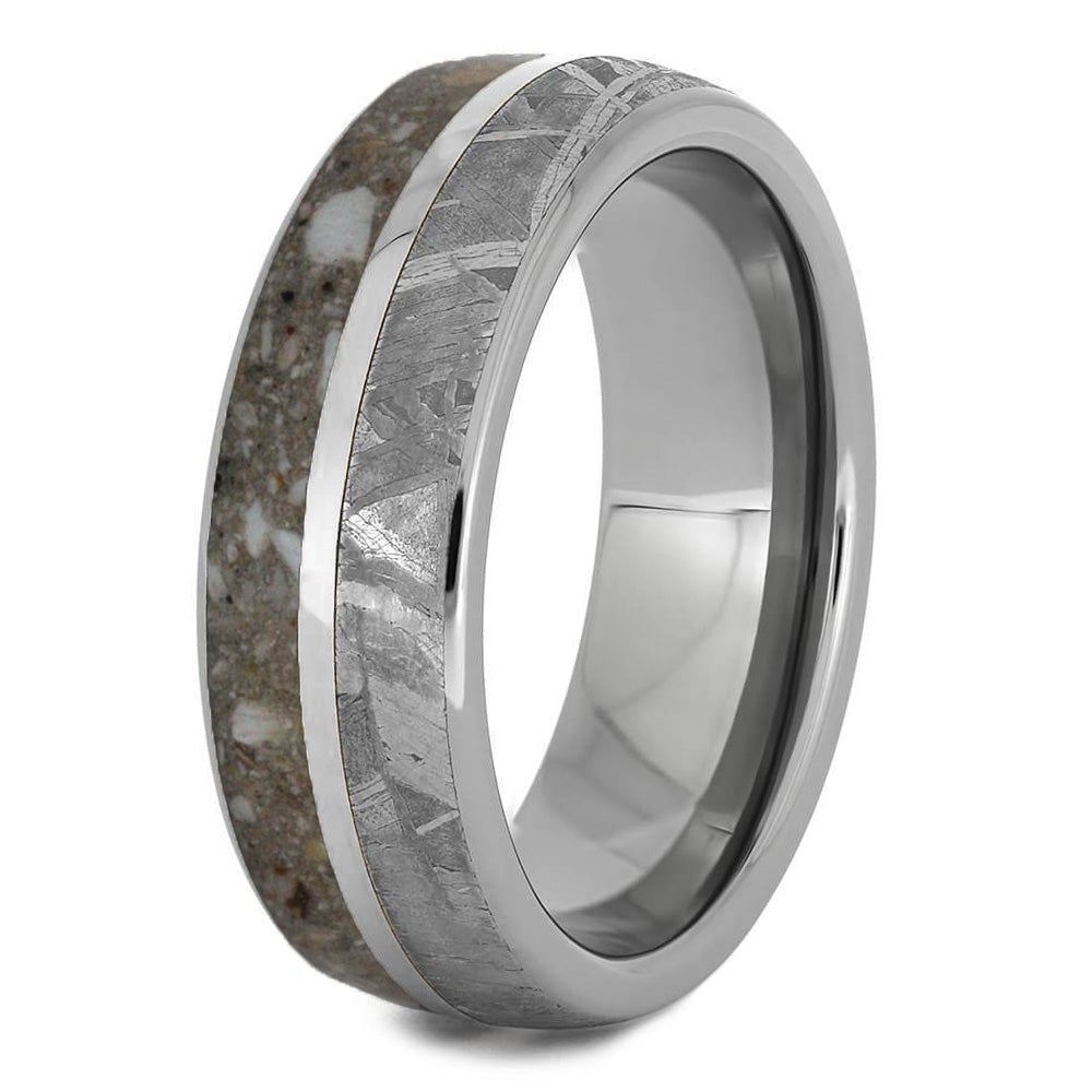 Titanium Cremation Ring with Meteorite | Unique Remembrance Jewelry ...