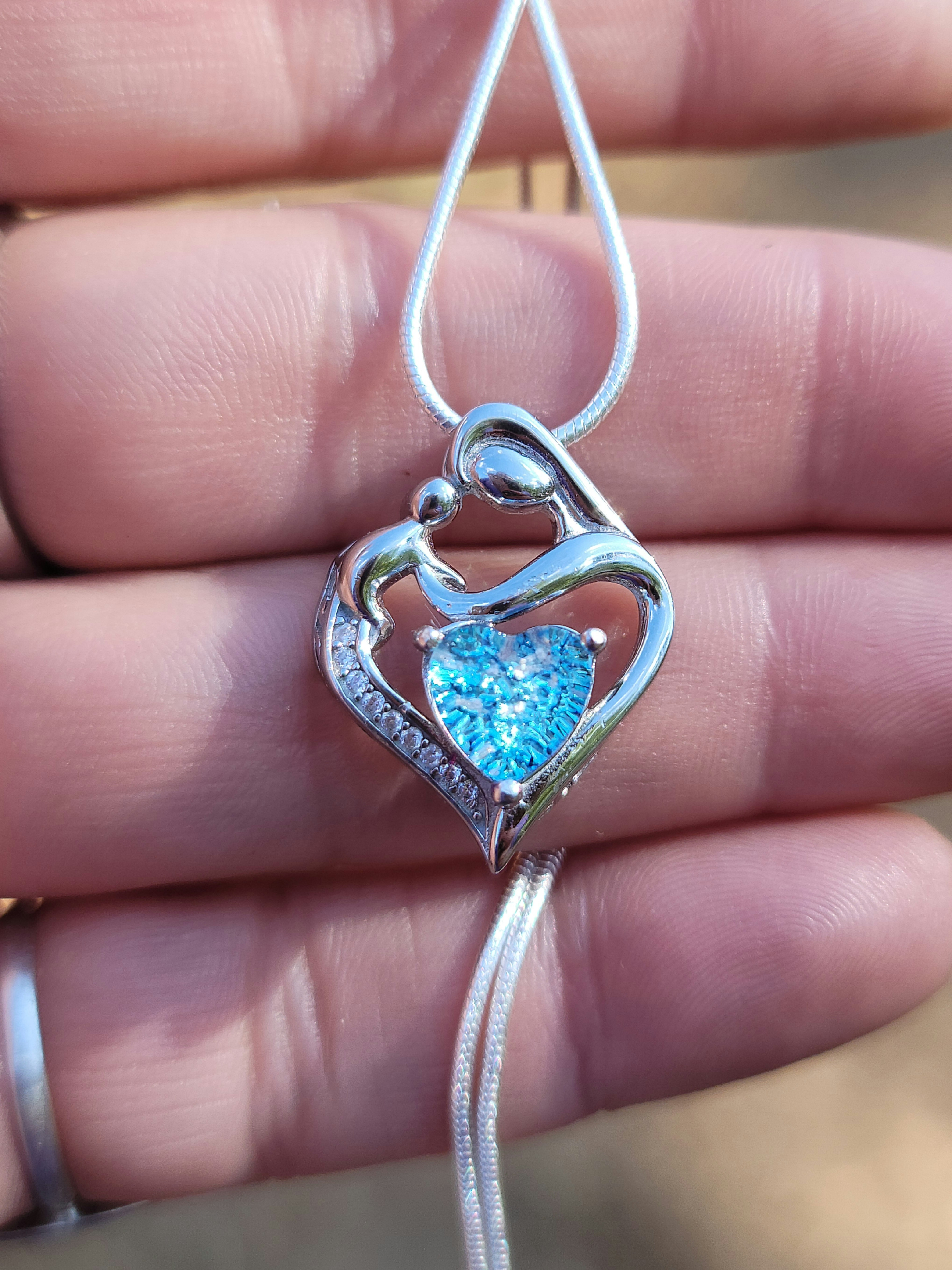 Zales Mother's Birthstone and Lab-Created White Sapphire Double Loop Heart  with 10K Rose Gold Mom Pendant (1-4 Stones) | CoolSprings Galleria
