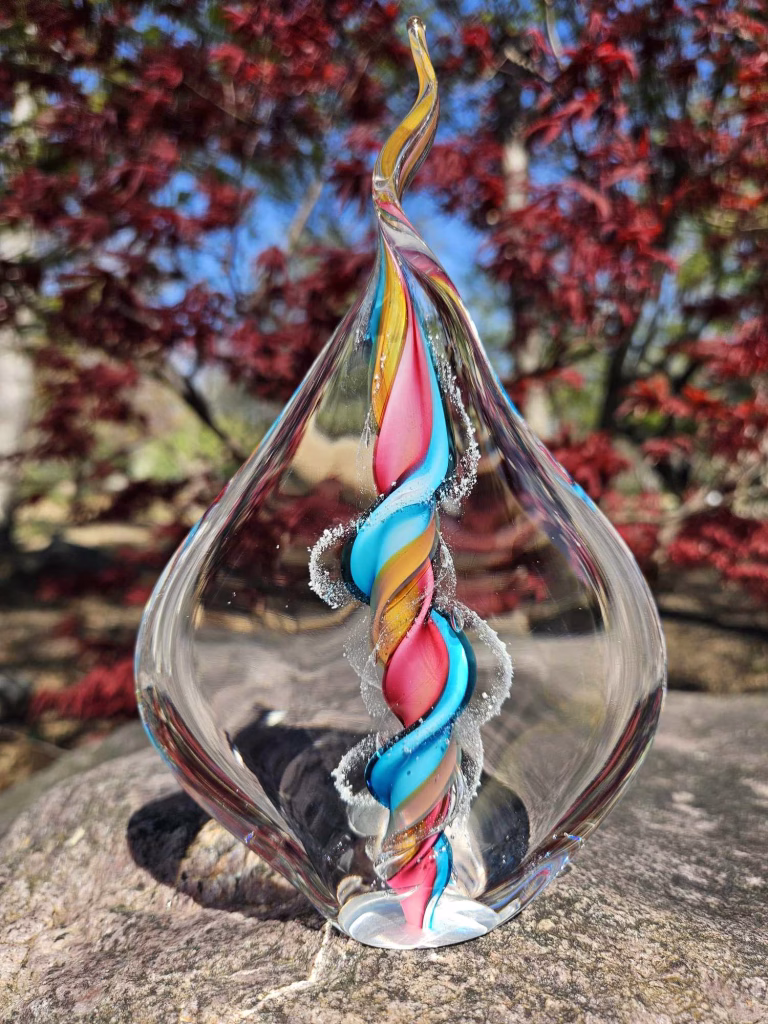 Cremation Glass Paperweights with Ashes