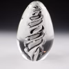 Handmade black and white eternity egg memorial made with cremation ash.
