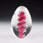 Handmade pink eternity egg memorial made with cremation ash.