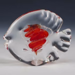 Glass Fish with Cremation Ash in red glass