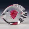 Glass Fish with Cremation Ash in pink glass