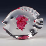 Glass Fish with Cremation Ash in pink glass