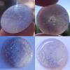 Plum Clouds Cremation Stone Set glass stone with cremation ash shown in multiple lighting conditions