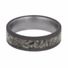 Sandblasted titanium cremation ring with memorial ash inlay