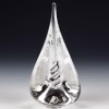 Pyramid Memorial with Cremation Ash in black and white glass