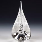 Pyramid Memorial with Cremation Ash in black and white glass