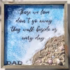 Square Oceanside Memorial made with cremation ash, featuring a tranquil shoreline scene with ocean waves, textured sand, seashells, and a memorial quote honoring a loved one’s enduring presence.