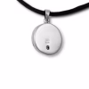 Back view of the sterling silver Nested Pearl cremation pendant showing the threaded opening used to hold ashes