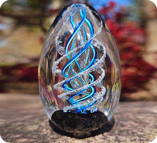 Spiral Egg Memorial with Cremation Ash
