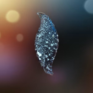 Black wave-shaped textured cremation stone with scattered white ash inclusions against a soft blurred gradient background