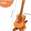 Product size chart showing wooden guitar-shaped display stand for Functional Glass Guitar Pick with measurements labeled
