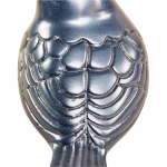 Close-up detail of the wing texture on the Frost Blue Songbird Keepsake Cremation Urn showing engraved feather pattern against a white background