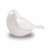 Side view of the Pearl Songbird Keepsake Cremation Urn showing the curved body, wing detail, and tail on a white background