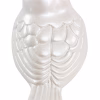 Close-up back detail of the Pearl Songbird Keepsake Cremation Urn showing the sculpted feather texture and pearlescent finish on a white background