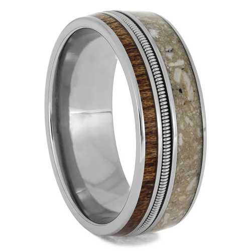 Cremation Ring with Guitar String and Mahogany