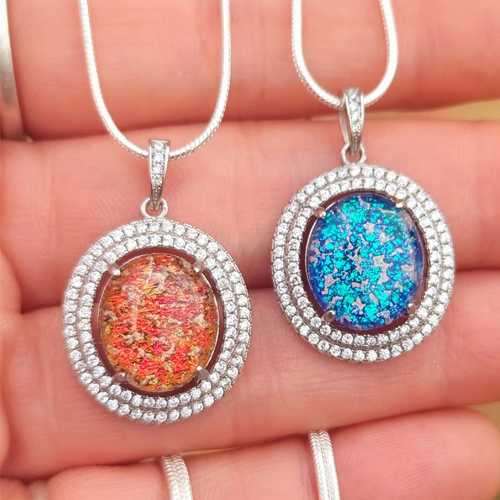 Halo Cremation Pendant with Cubic Zirconia in Sterling Silver