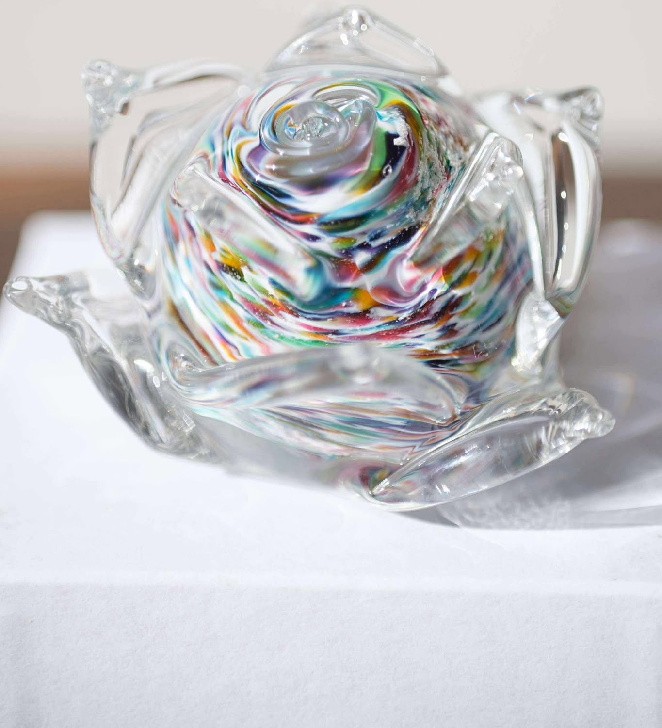 Memorial Glass Flower with Cremation Ash