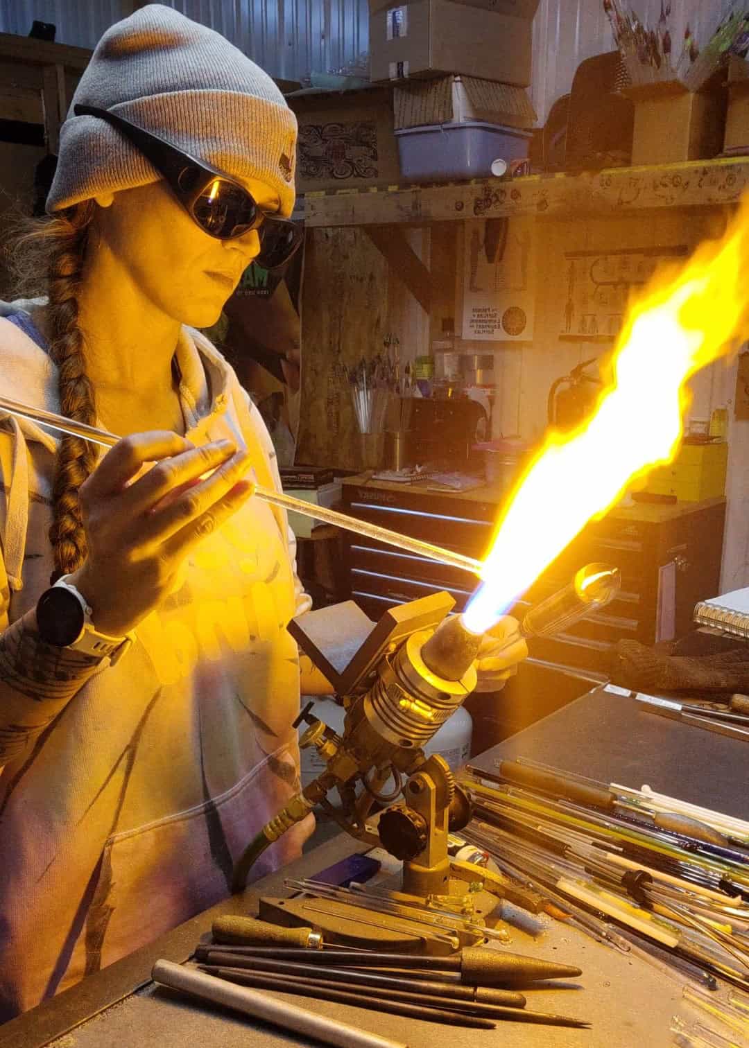 Jilli crafting memorial glass artwork