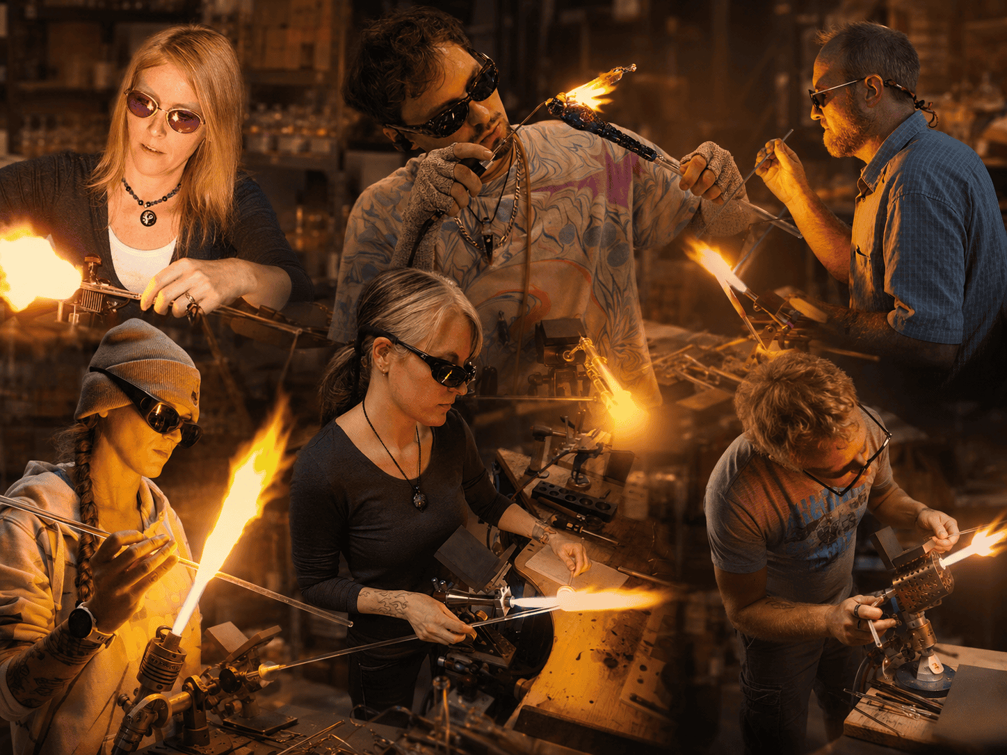 Sands of Time artists working with glass in their studios